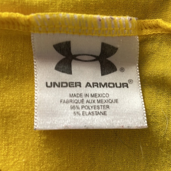Under Armour bright yellow “Athletes Run” tee. Size Large in good condition - Picture 5 of 6